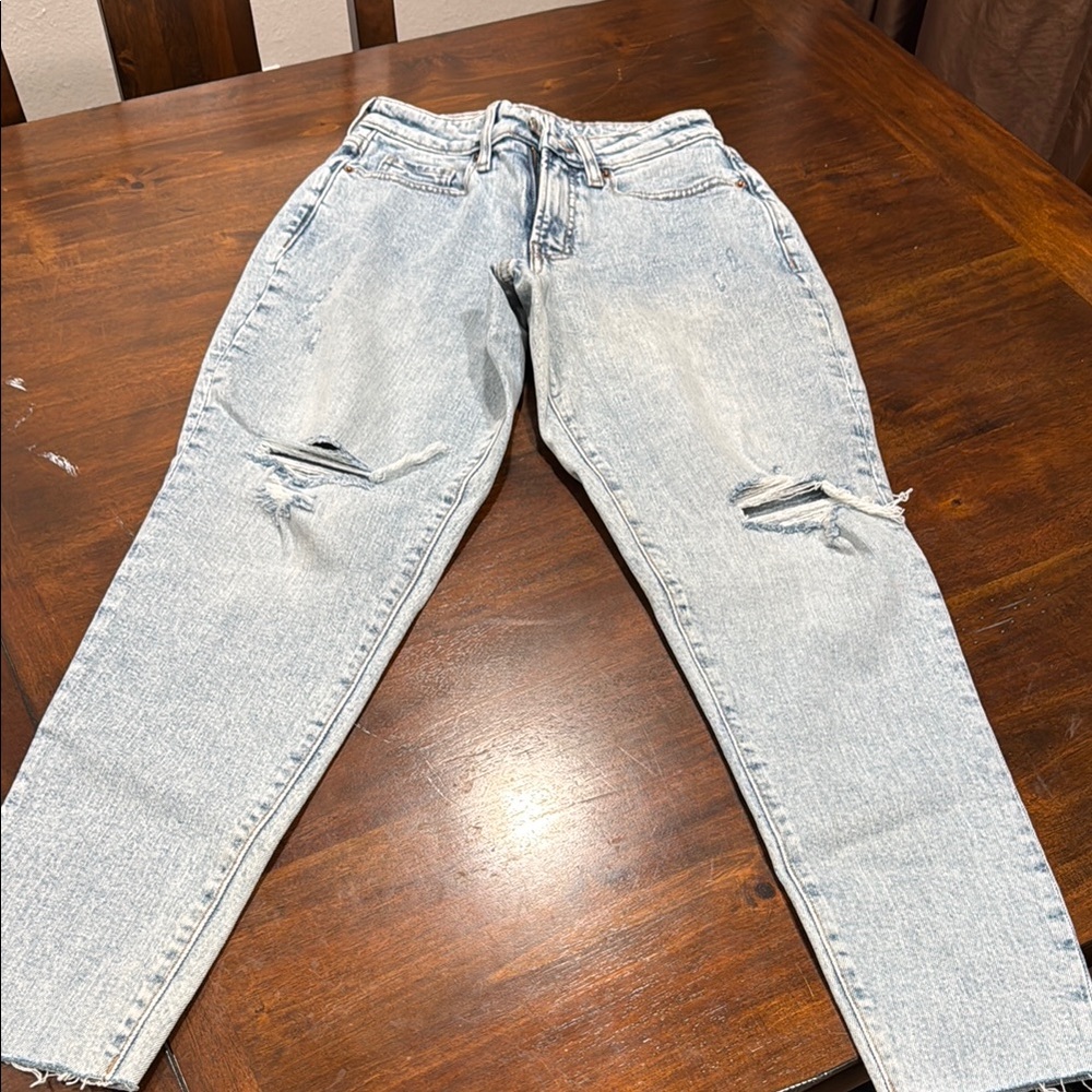 Blue Boyfriend Distressed Jeans